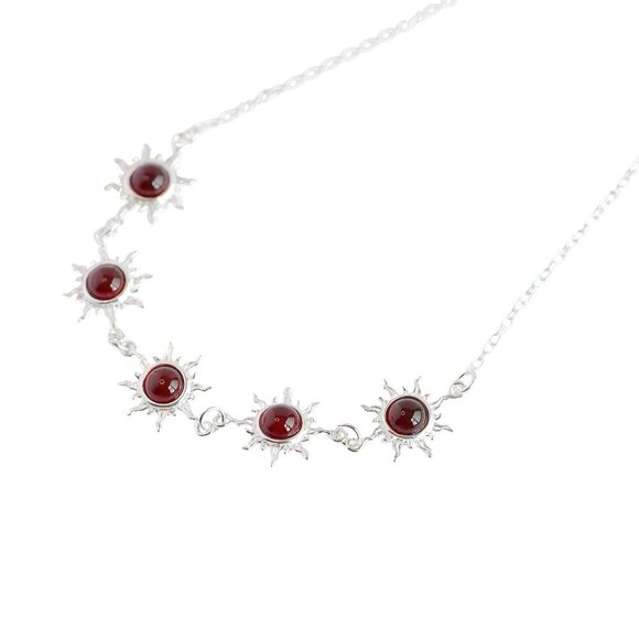 Baltic Amber Sun Charm Necklace in 925 Sterling Silver - Picture 2 of 4